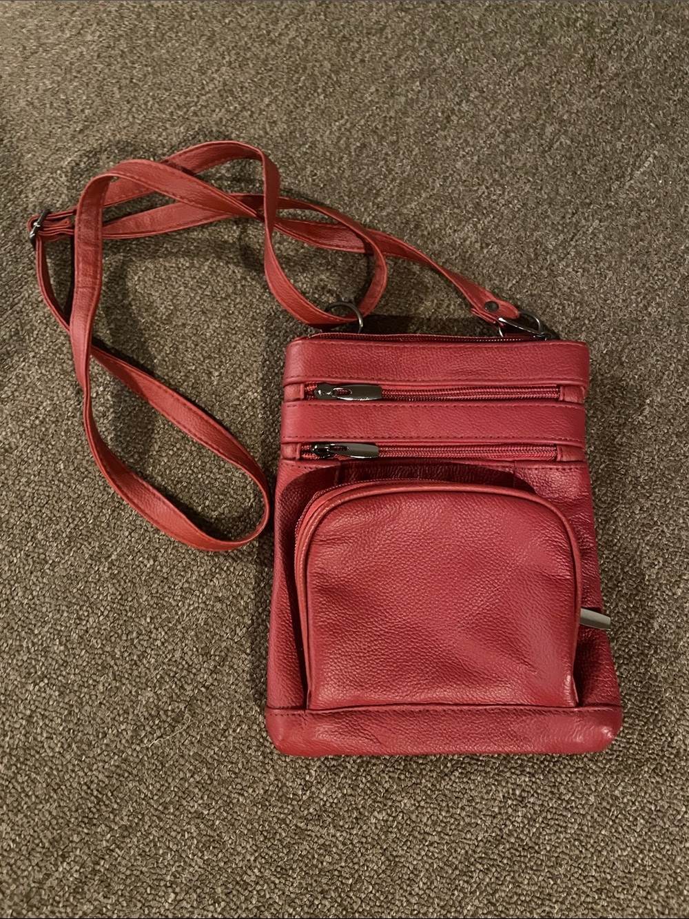 Red Leather Crossbody Bag
